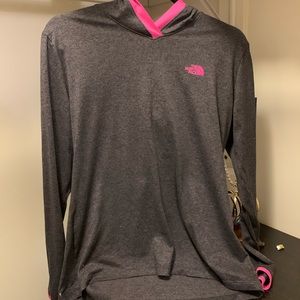 Gray and Pink Northface Drifit Shirt